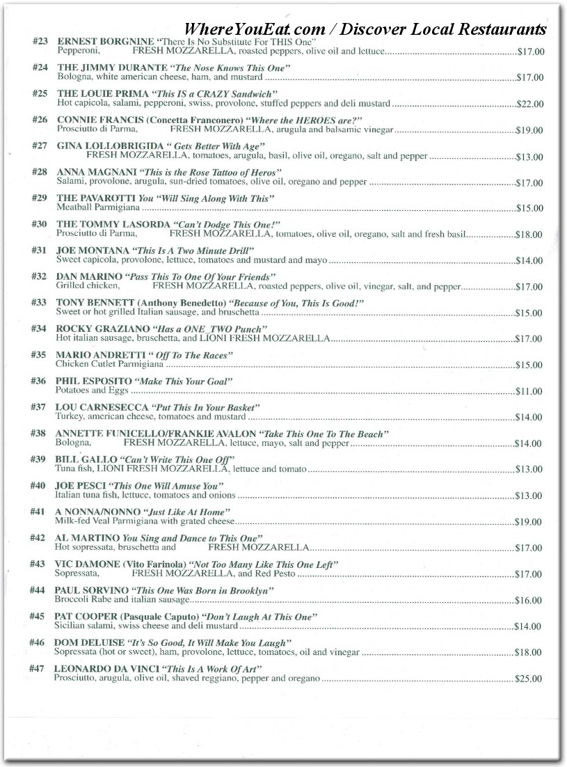 Our Menu