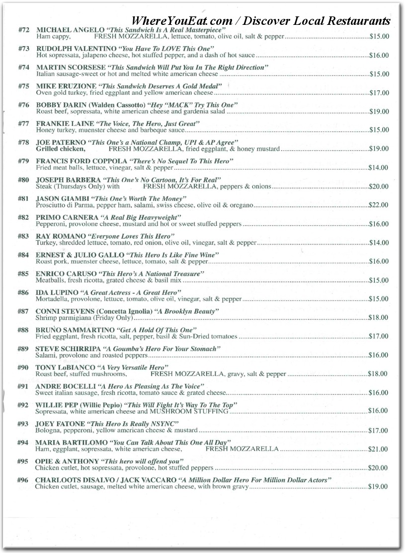 Our Menu
