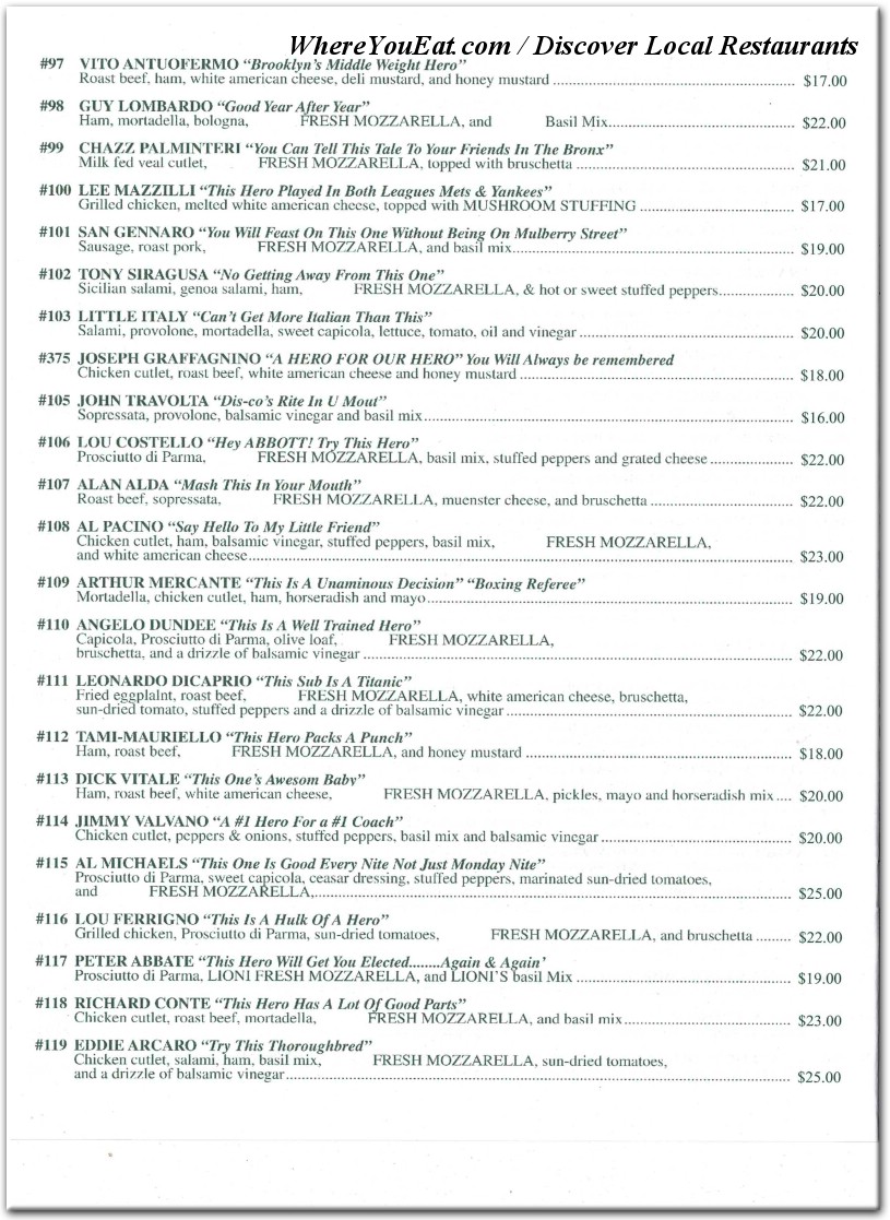 Our Menu